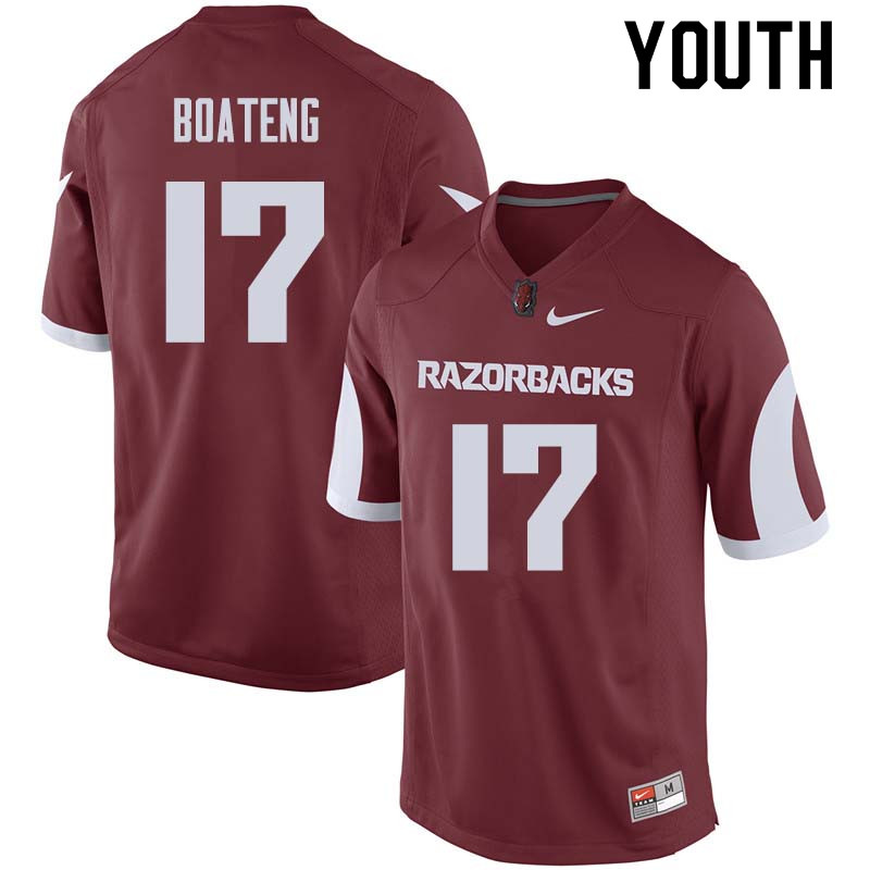 Youth #17 Kofi Boateng Arkansas Razorback College Football Jerseys Sale-Cardinal - Click Image to Close